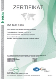 Zertifikat ISO 9001:2015 